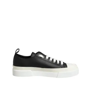 Dsw Running Sneakers Dolce & Gabbana Black White Leather Low Top Sneakers Shoes