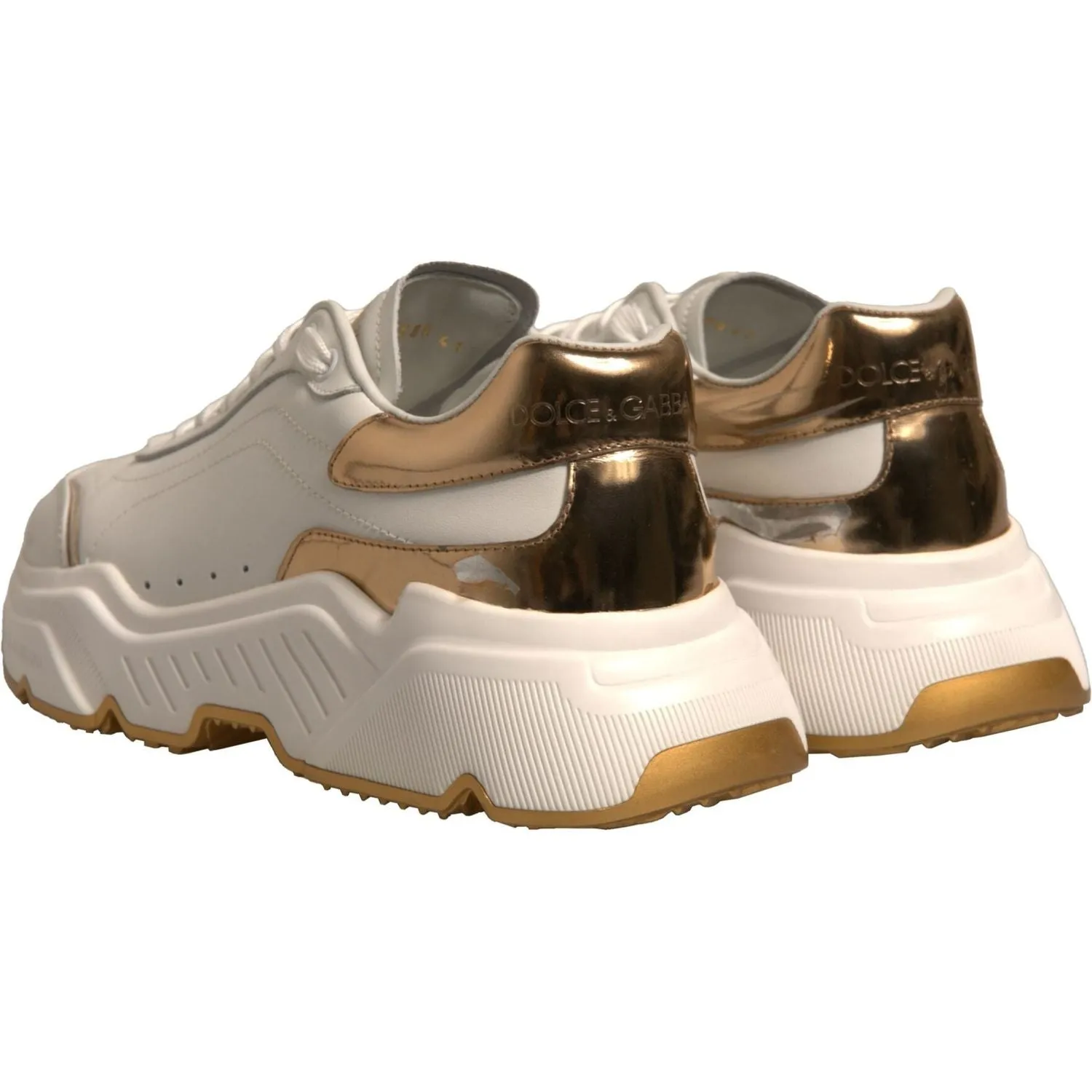 Dolce & Gabbana White Gold Daymaster Low Top Sneakers Shoes Oomphies Sneakers