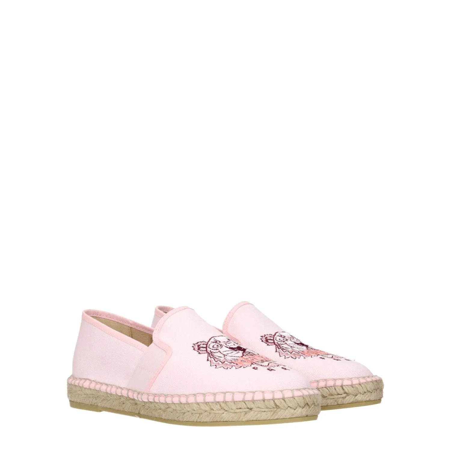 Kenzo Pink Fabric Espadrilles Denim Flats Shoes