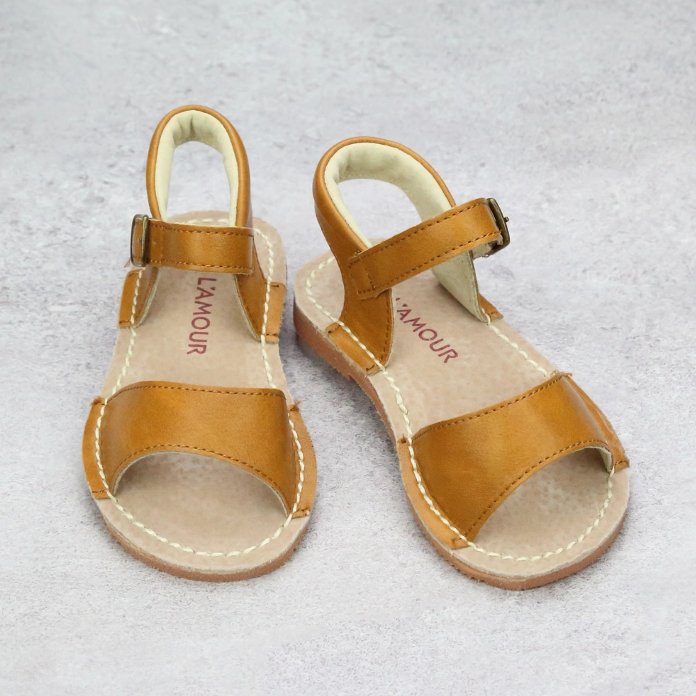 Stitching Sandals L'Amour Girls Open Toe Leather Sandal