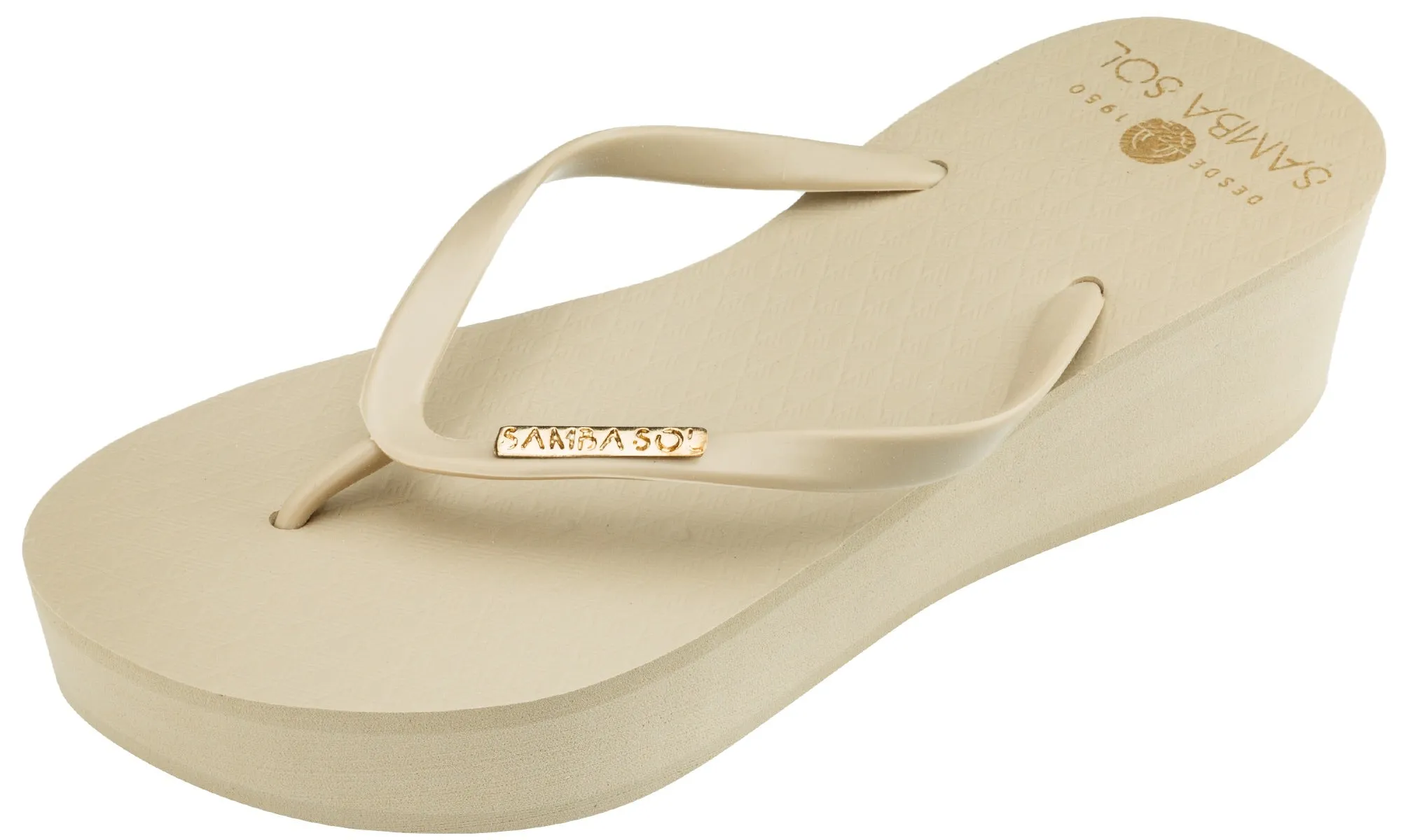 Groom Flip Flops Samba Sol Womens Wedge Collection Flip Flops - Sand
