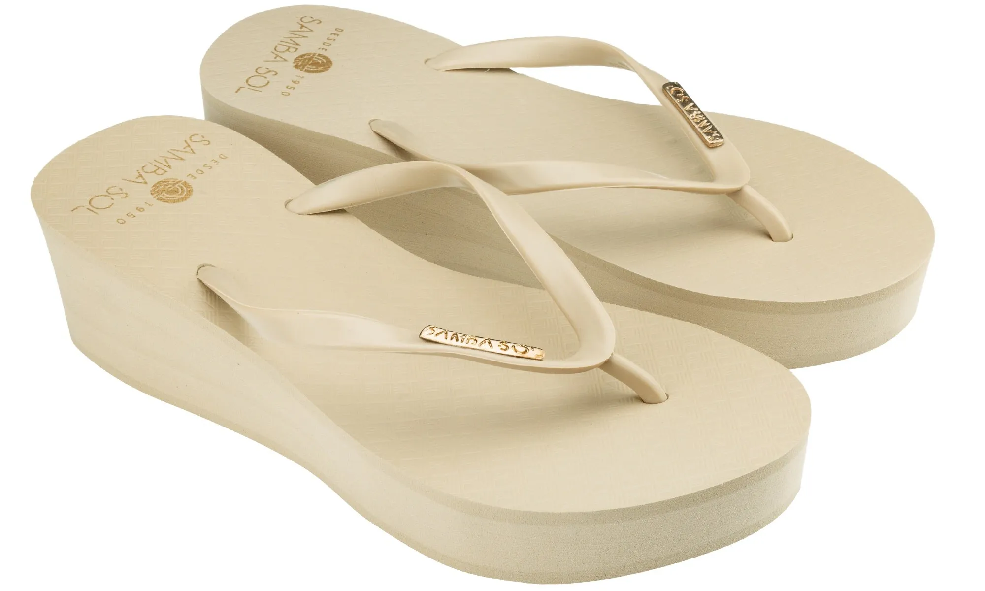 Nicole Miller Flip Flops Samba Sol Womens Wedge Collection Flip Flops - Sand