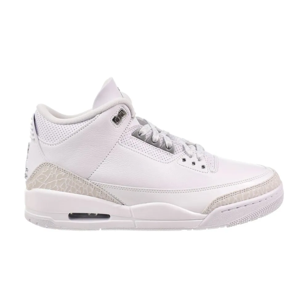 Textured Slip On Casual Shoes Jordan 3 Retro "Pure Money" Men's Shoes White/Metallic Silver ct8532-111