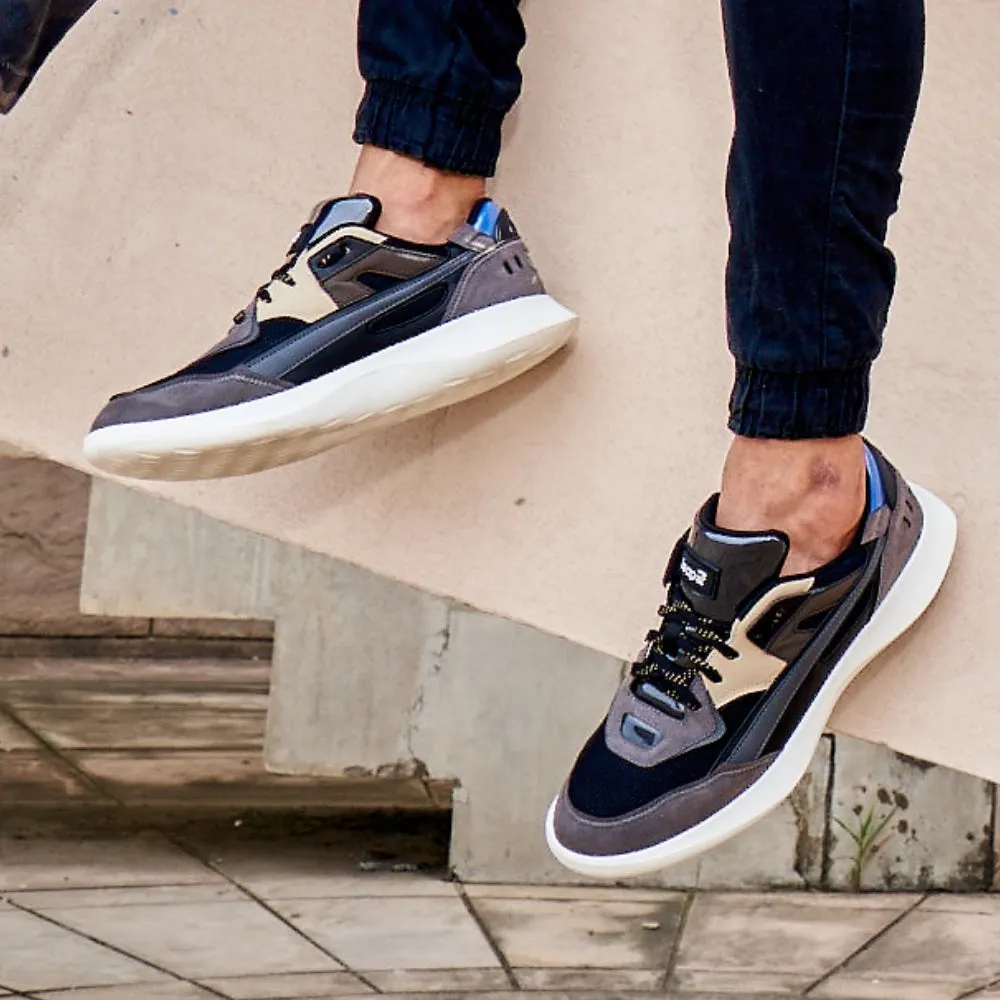 Height Increasing Casual Shoes Leap7x Lacing Black Casual Shoes For Men MENTOR By Liberty