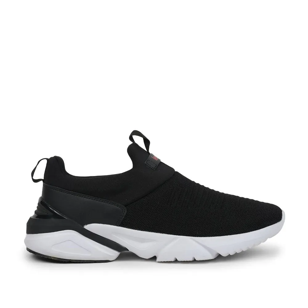 Casual Everyday Shoes Leap7x Non-Lacing Black Casual Slip-on Shoes For Men BRISK-01 By Liberty