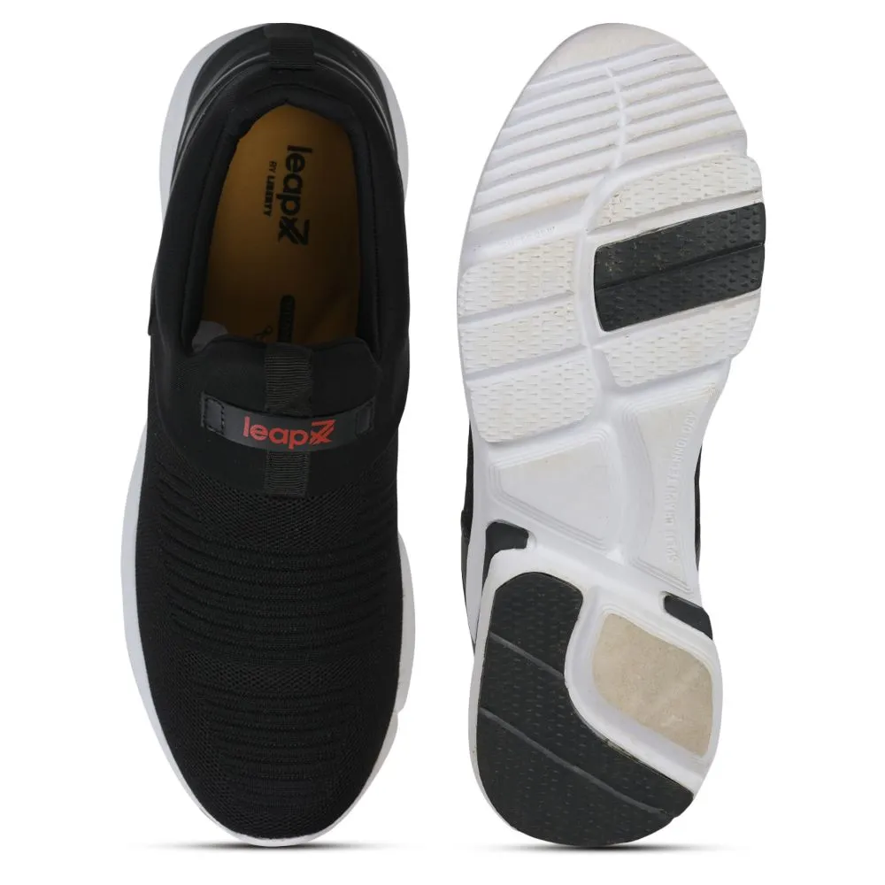 Leap7x Non-Lacing Black Casual Slip-on Shoes For Men BRISK-01 By Liberty New Shoes Casual Season