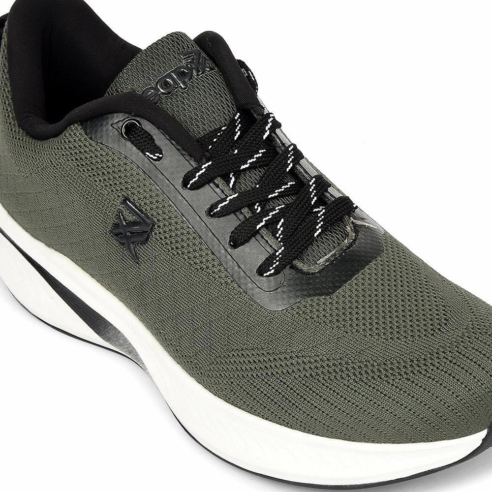 Trail Running Shoes Uk Sale Leap7x Olive Green Sports Lacing Running Shoes For Men GHD-1 By Liberty