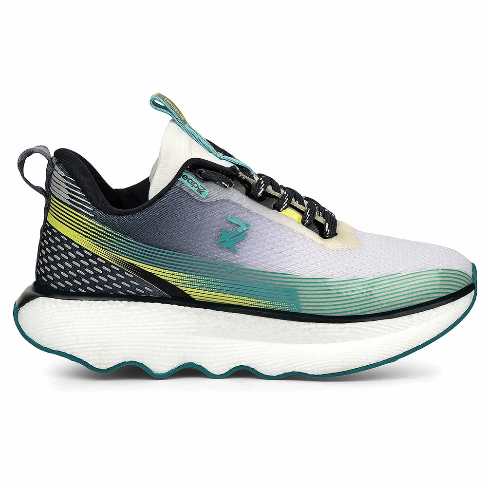 Running Foam Shoes Leap7x Sea Green Sports Lacing Running Shoes For Men GHD-103 By Liberty