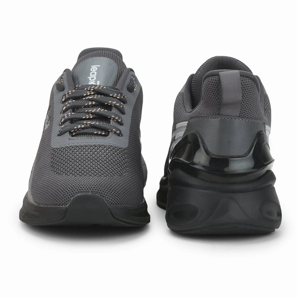 Leap7x Sports Lacing Shoe For Men ( Grey ) REVOLVE By Liberty Running Shoes Carbon