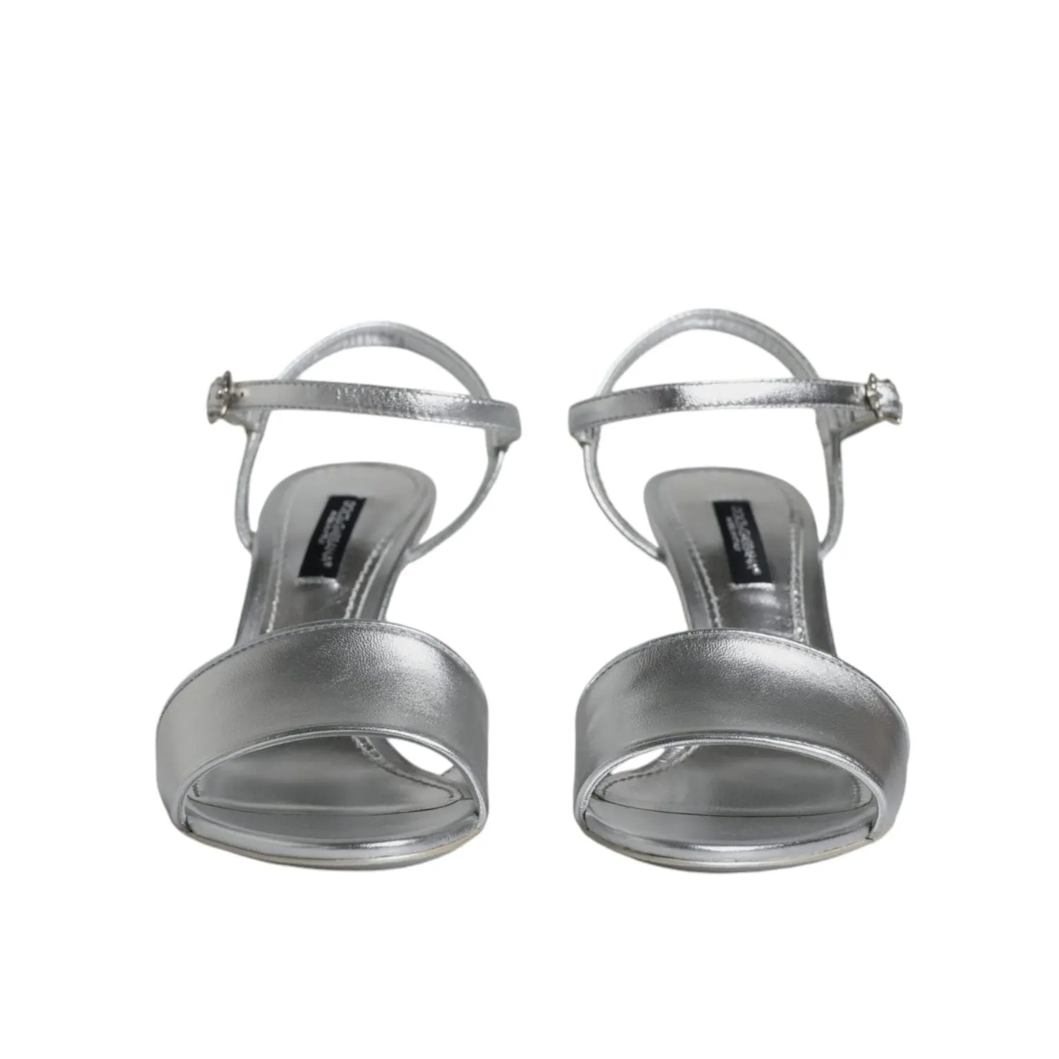 Dolce & Gabbana Silver KEIRA Heels Ankle Strap Sandals Shoes Sandals Pool