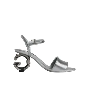 Hunter Sandals Dolce & Gabbana Silver KEIRA Heels Ankle Strap Sandals Shoes