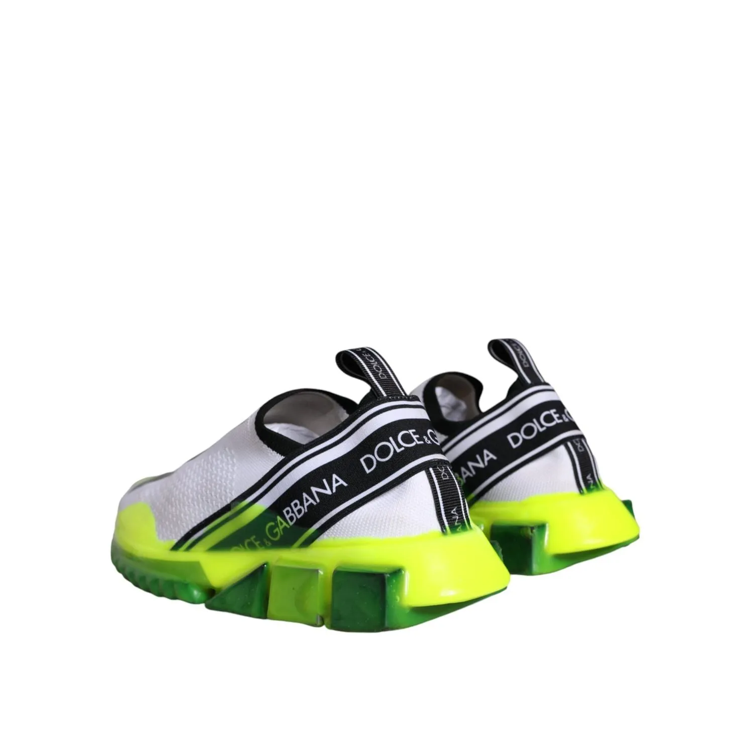 Dolce & Gabbana White Yellow Slip On Sorrento Sneakers Shoes Healed Sneakers