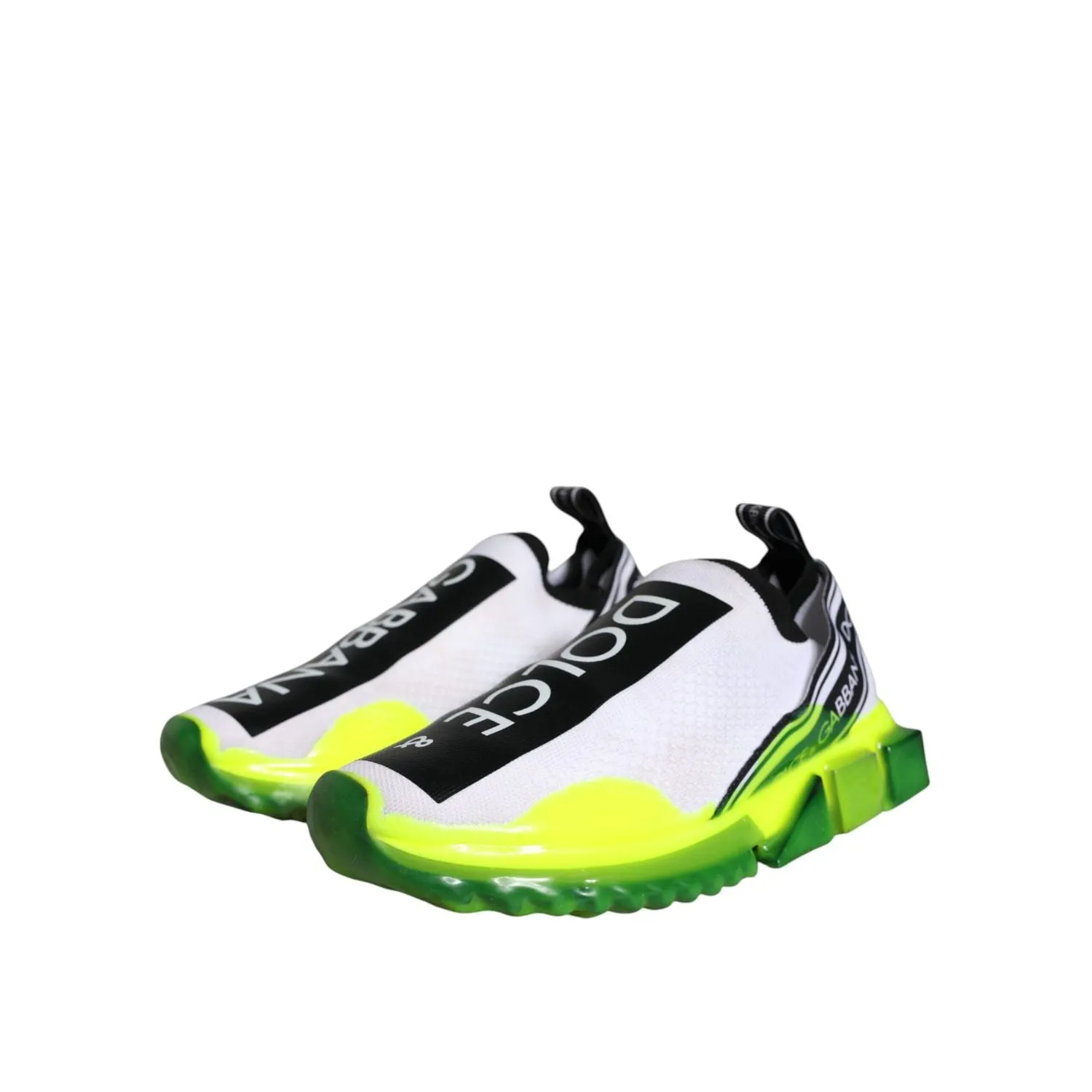 Ballet Flat Sneakers Dolce & Gabbana White Yellow Slip On Sorrento Sneakers Shoes