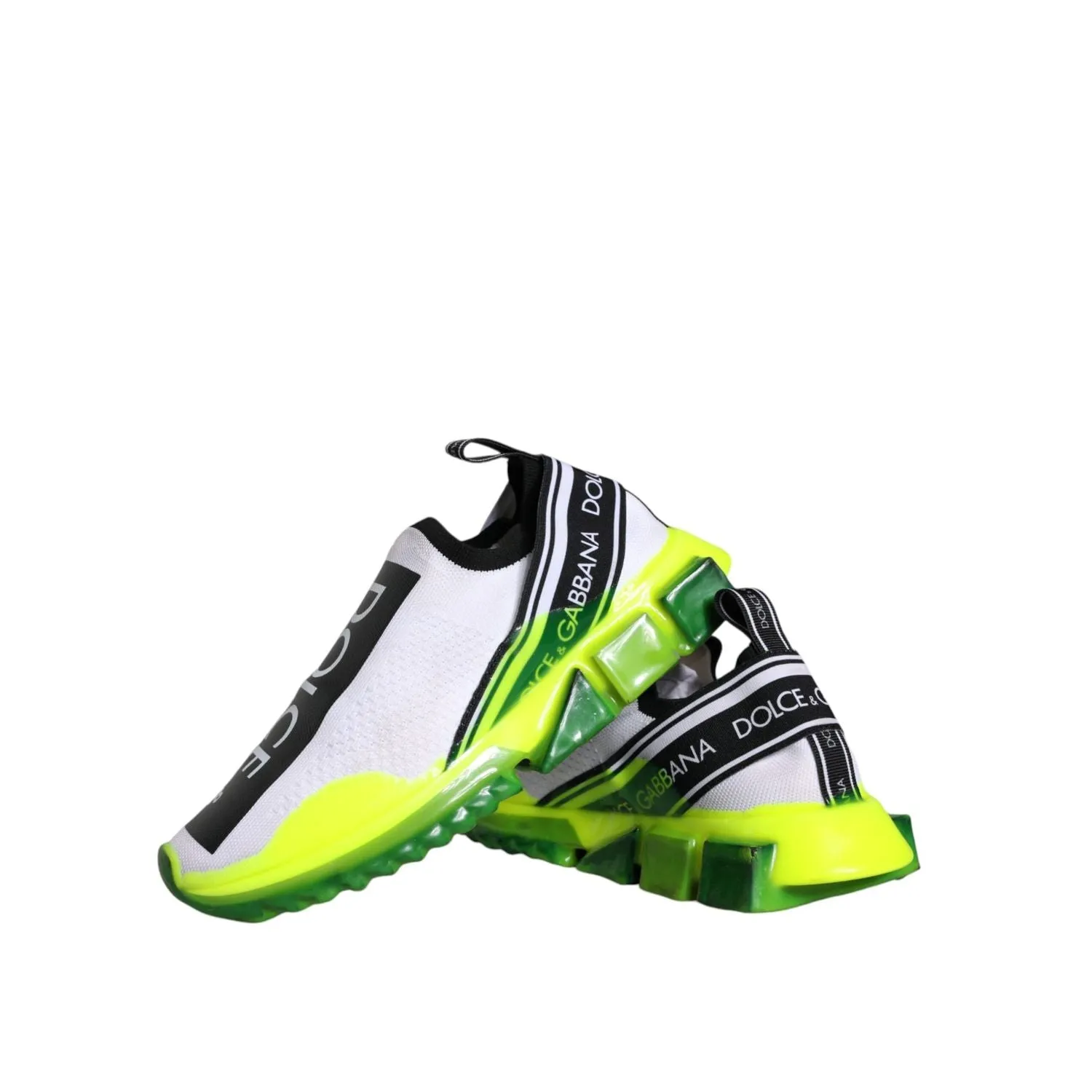 Turf Sneakers Dolce & Gabbana White Yellow Slip On Sorrento Sneakers Shoes