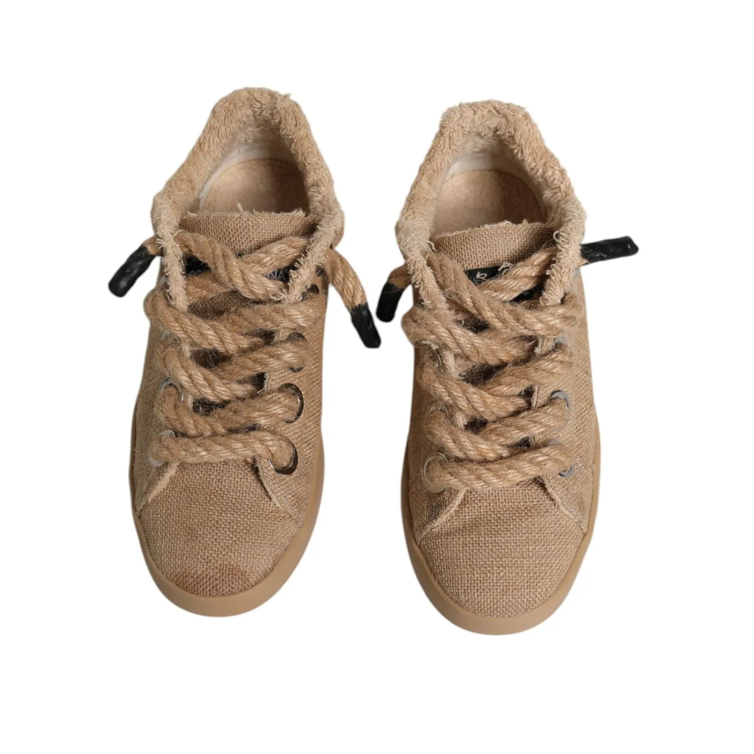 Sneakers Marant Dolce & Gabbana Brown Jute Fabric Low Top Men Sneakers Shoes