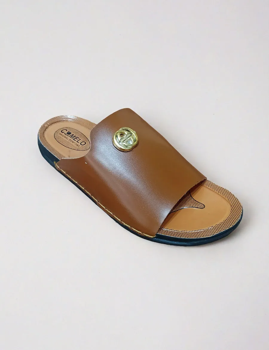 Western Mules And Slides Light Brown slipper for men