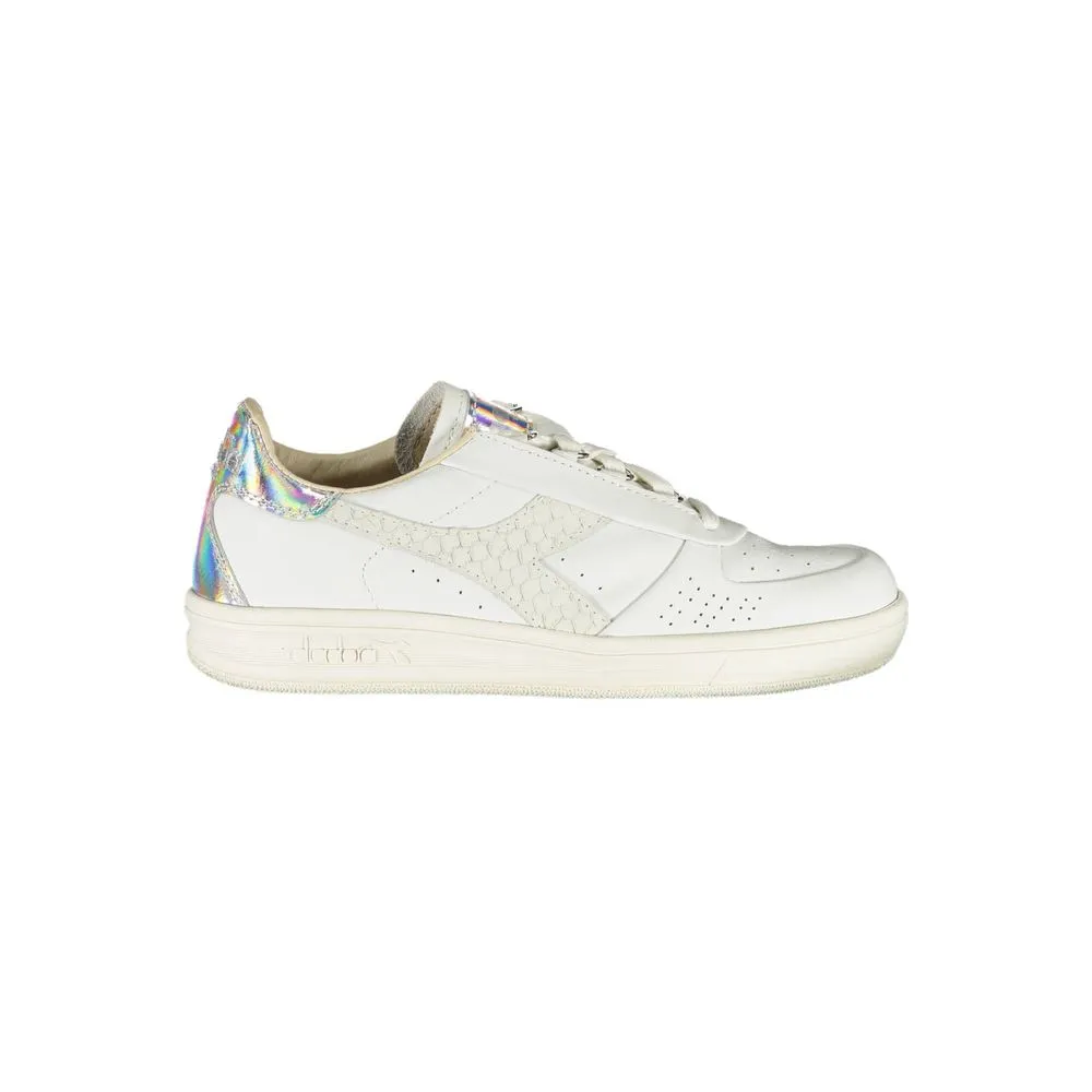 Diadora White Fabric Sneaker Non Slippery Sneakers