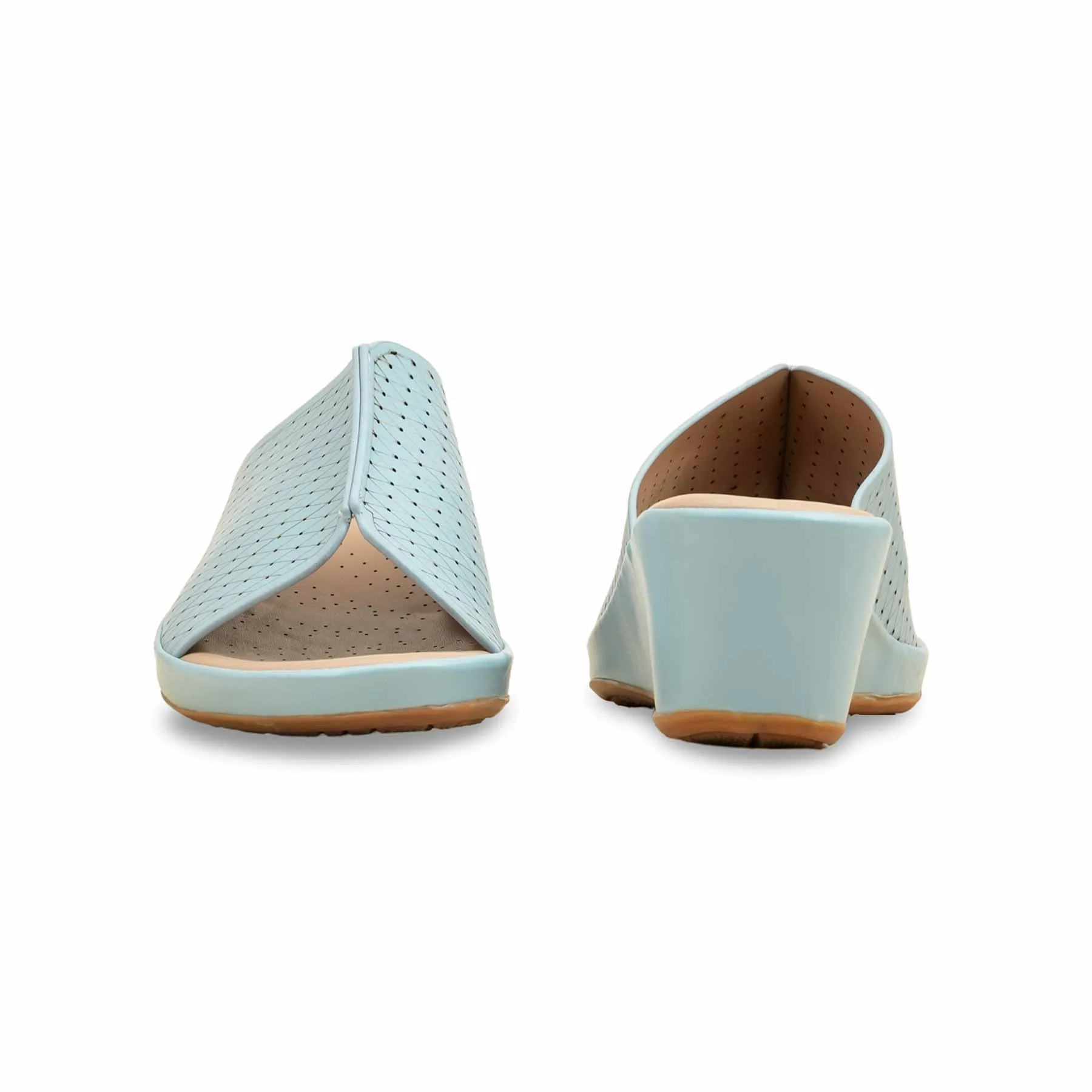 Sky Blue Formal Slipper For Ladies PU0621 Boots Slippers