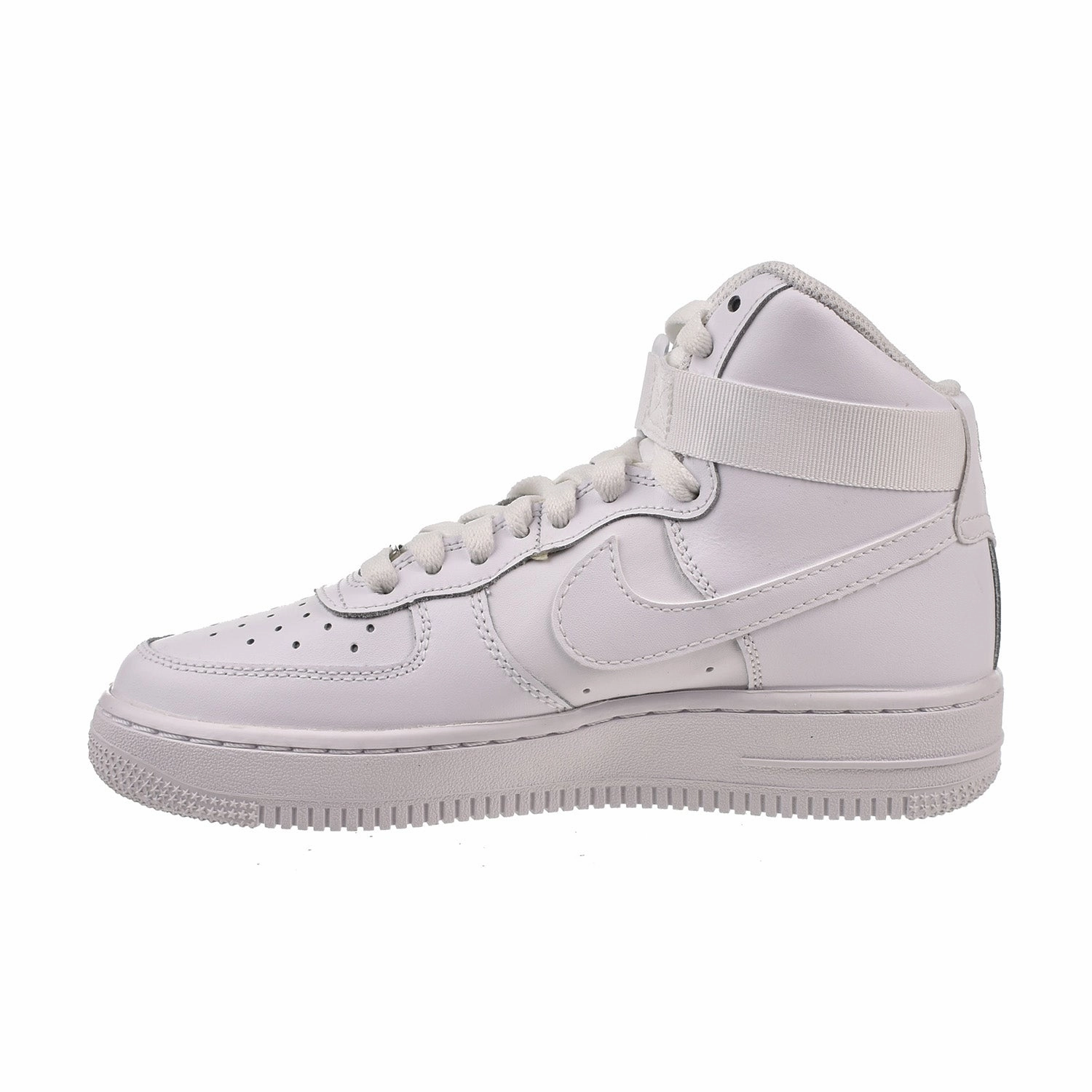 Nike Air Force 1 High LE (GS) Big Kids' Shoes Triple White Squash Shoes Asics