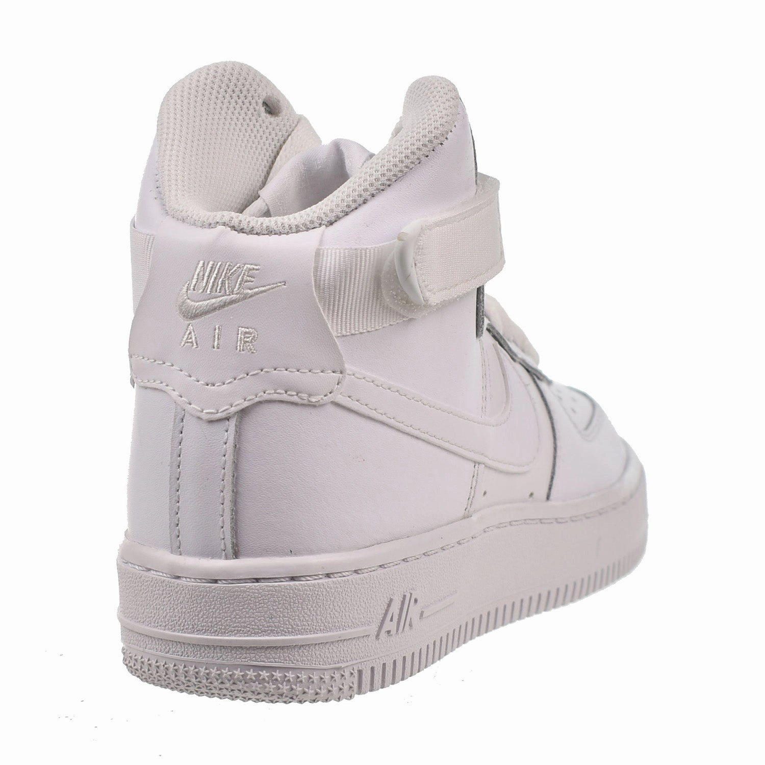 Nike Air Force 1 High LE (GS) Big Kids' Shoes Triple White Asics Wrestling Shoes 8.5