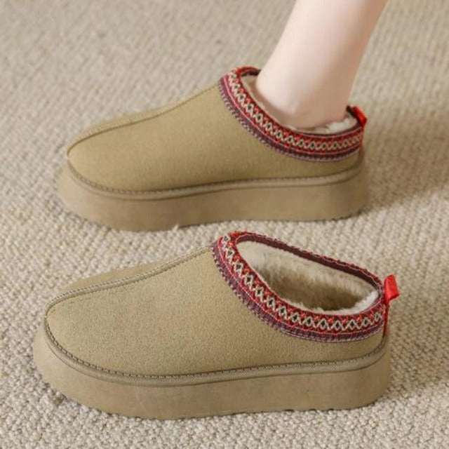 Soft Fur Center-Seam Slippers Ergonomic Slippers