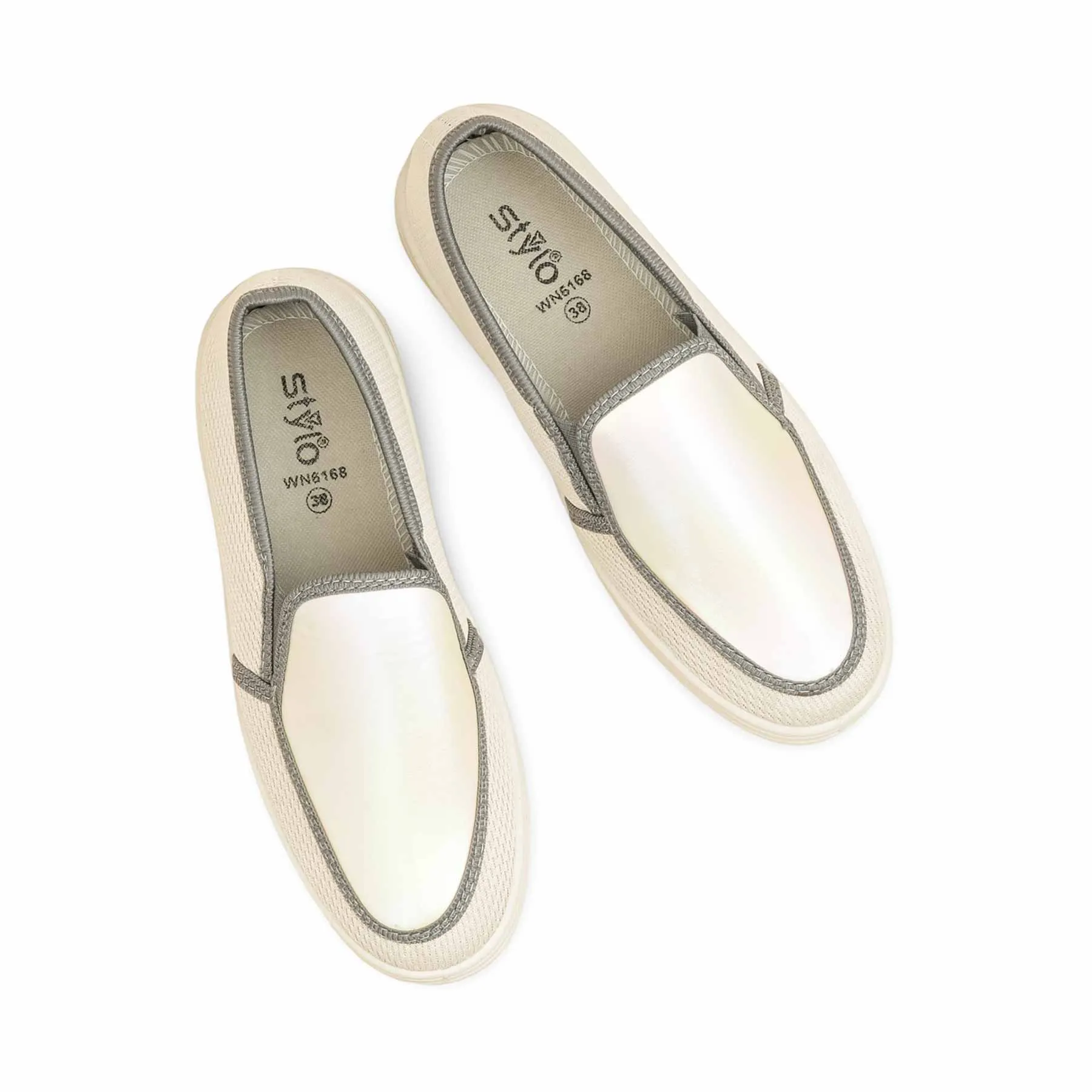 Casual Vs Sports Shoes Cream Sneaker For Women WN6168