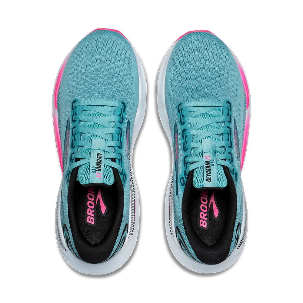 Smelly Running Shoes Brooks Glycerin GTS 21 Women's - Moroccan Blue/Aqua/Pink