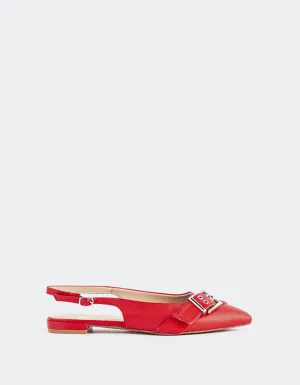 Shop Flat Shoes Marken Red Leather