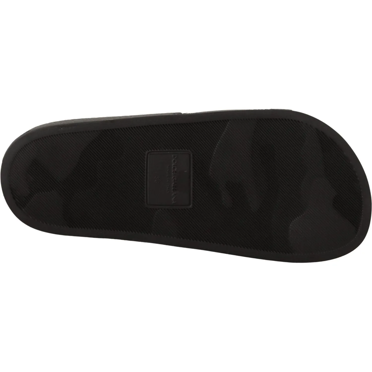 Dolce & Gabbana Black Leather I Love D&G Slides Sandals Spanish Sandals