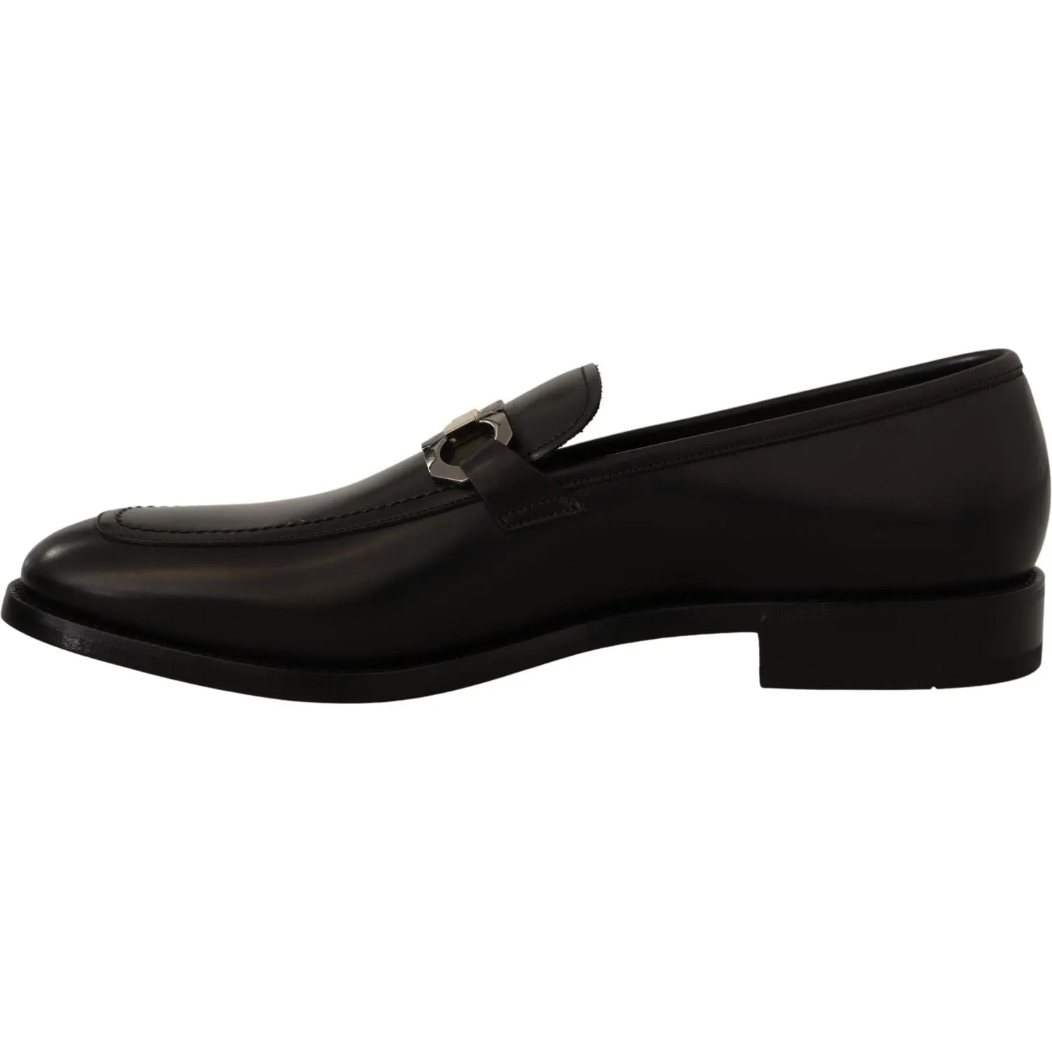 Salvatore Ferragamo Suave Black Leather Gancio Bit Loafers Business Loafers