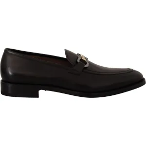 Salvatore Ferragamo Suave Black Leather Gancio Bit Loafers Mansur Loafers