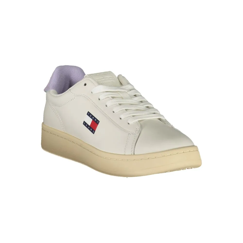 Tommy Hilfiger White Leather Women Sneaker Casual Bike Shoes Spd