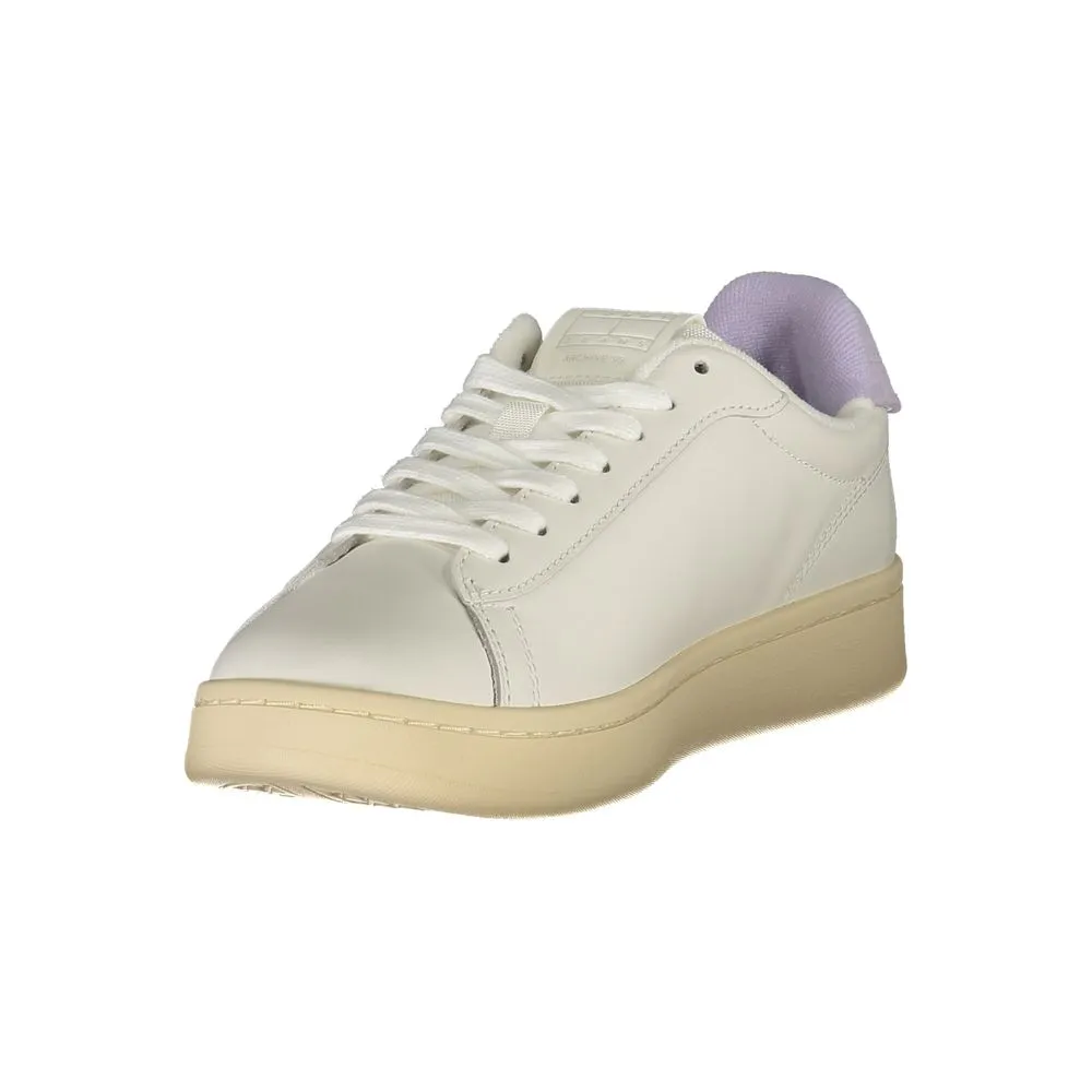 Tommy Hilfiger White Leather Women Sneaker Casual Mary Jane Shoe
