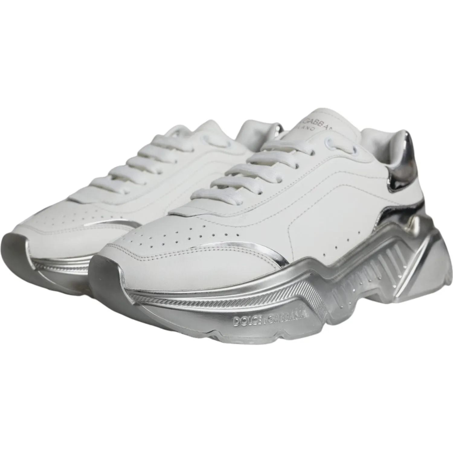 Nba Sneakers Dolce & Gabbana Silver White Daymaster Low Top Sneakers Shoes