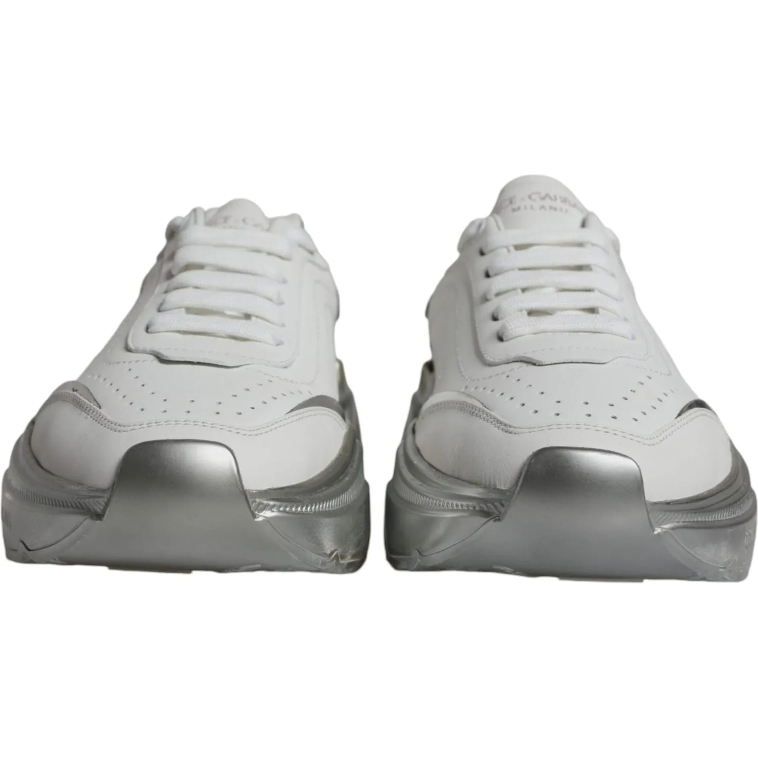 Sneakers Street Dolce & Gabbana Silver White Daymaster Low Top Sneakers Shoes