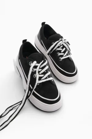 Best Sneakers For Tennis Margin Women's High Sole Sneakers Linen Fabric Lace-Up Sneakers