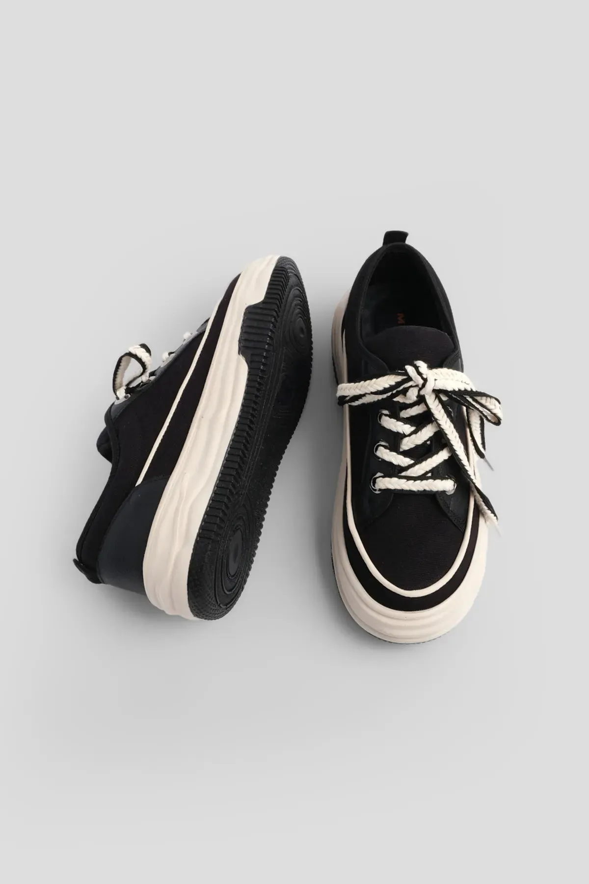 Margin Women's High Sole Sneakers Linen Fabric Lace-Up Sneakers Sneakers For Braces