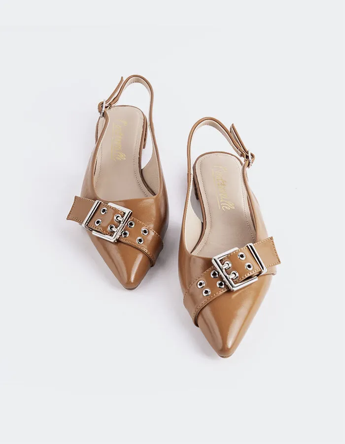 Flat Shoes For Workout Marken Tan Leather