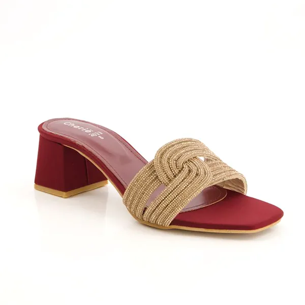 Boomba Slippers Maroon Fancy Heel Slippers for women