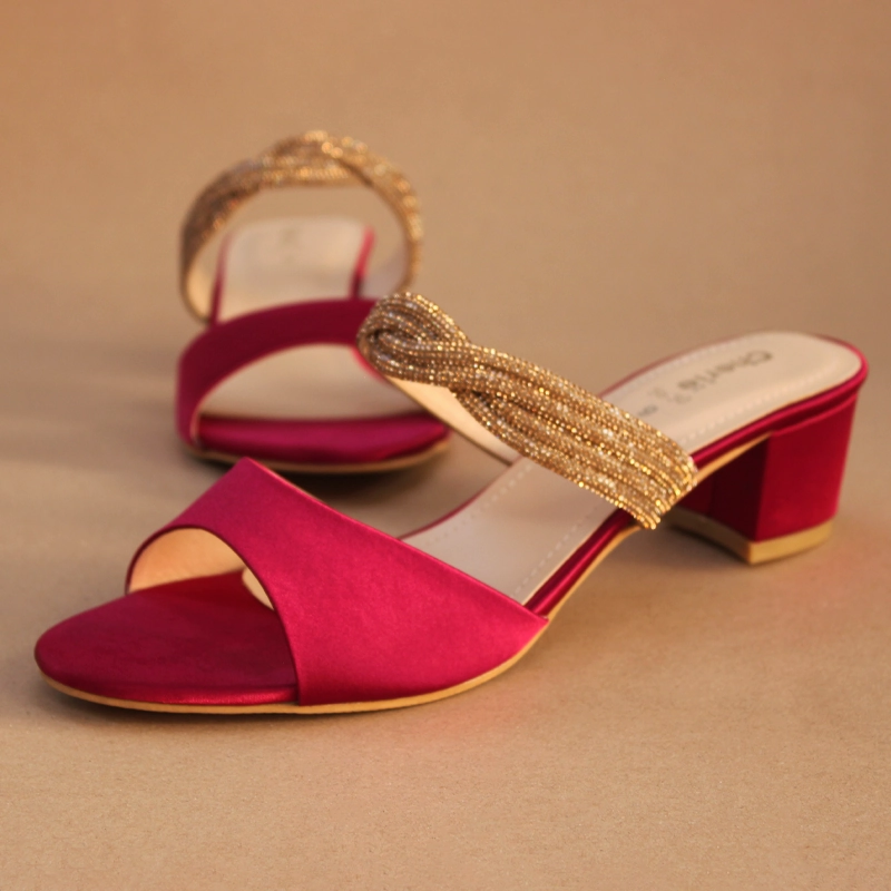 Slippers Temple Maroon Fancy & Stylish Slippers for Women