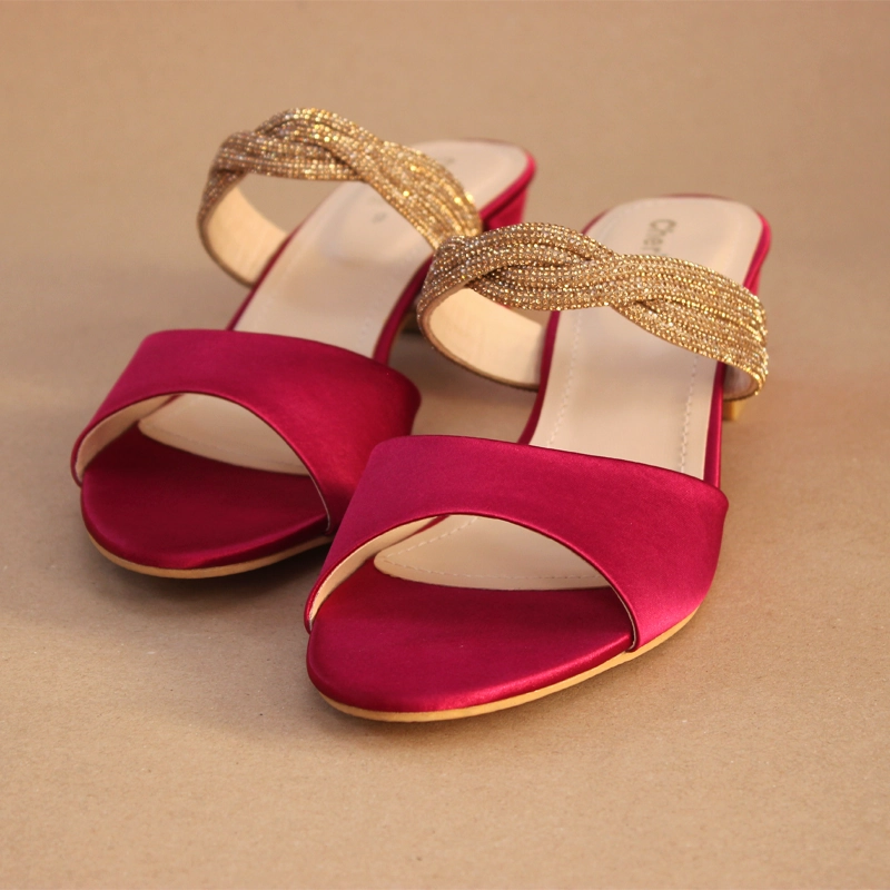 Maroon Fancy & Stylish Slippers for Women Slippers For Heel Spurs