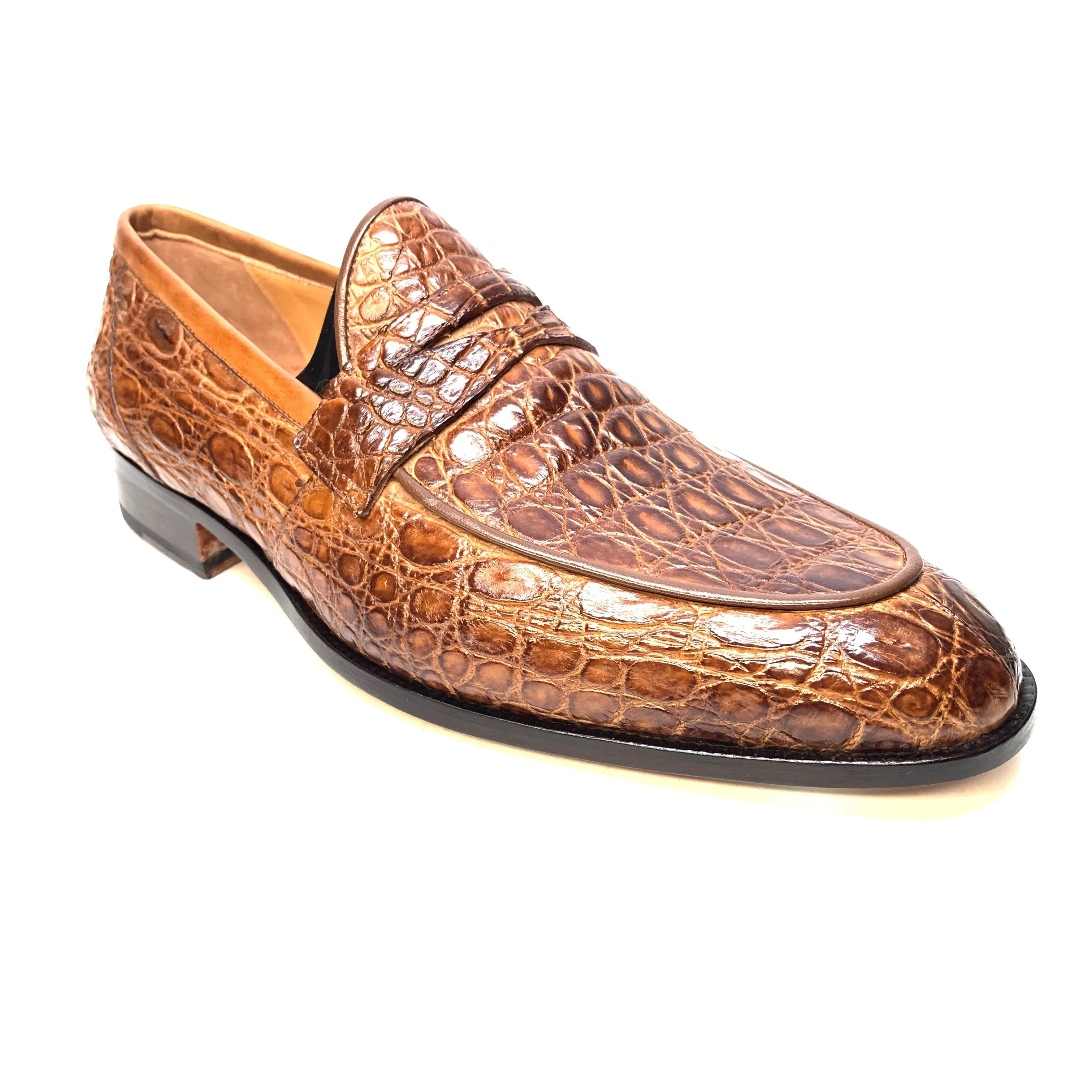 Mauri 4862 Brown Alligator Belly Penny Loafers Clarks Loafers