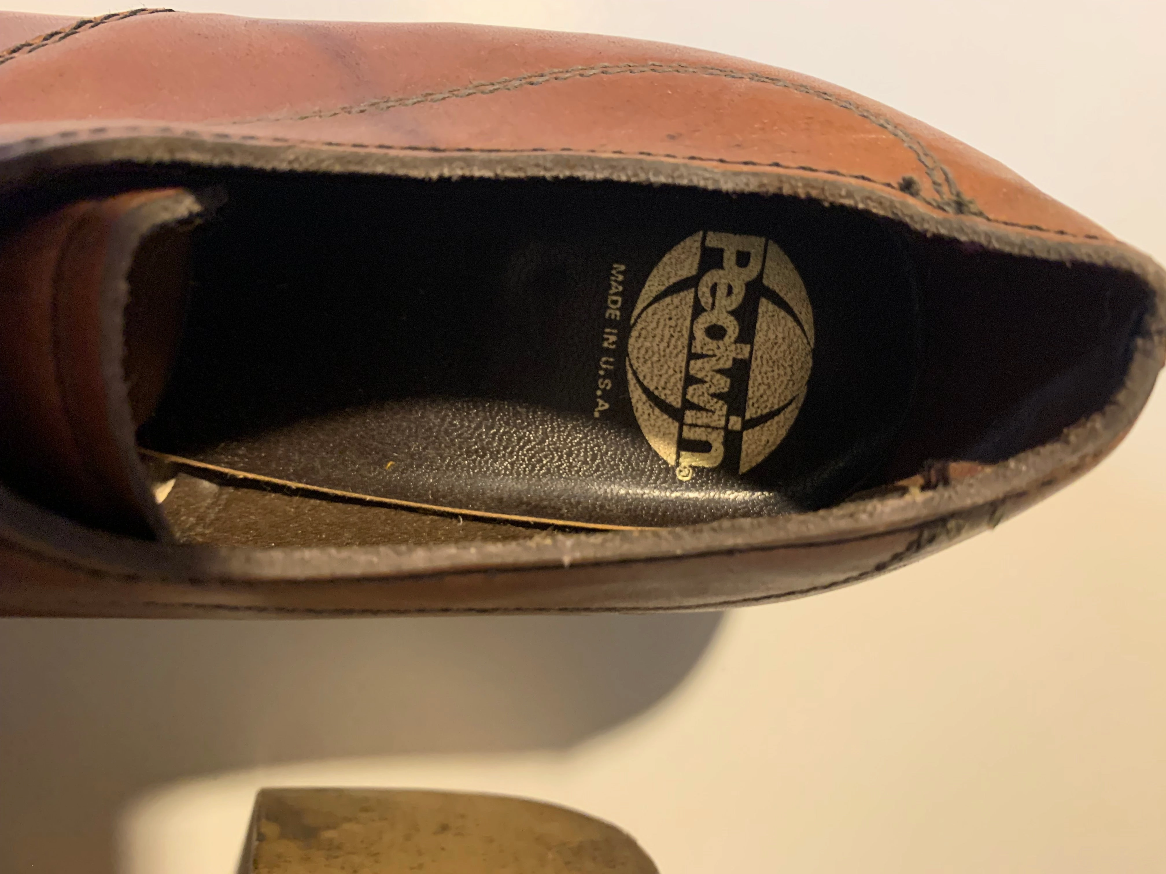 Tongue Pads For Loafers Men's Chunky Heeled Leather Loafer Shoes circa 1970s US 8.5