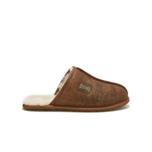 MENS CLOSED MULE AVIATOR CHESTNUT 100 Wool Slippers