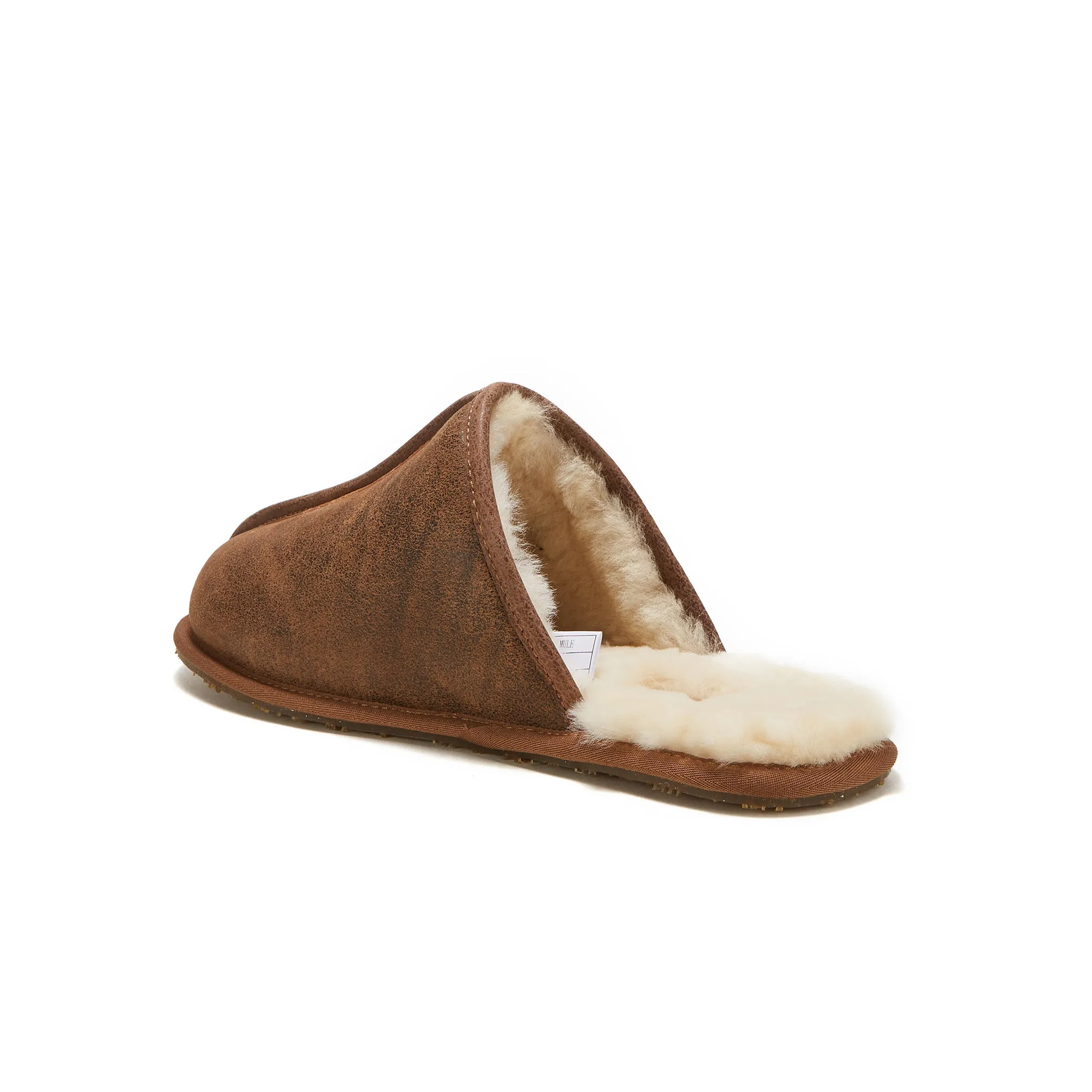 MENS CLOSED MULE AVIATOR CHESTNUT Crochet Soles For Slippers