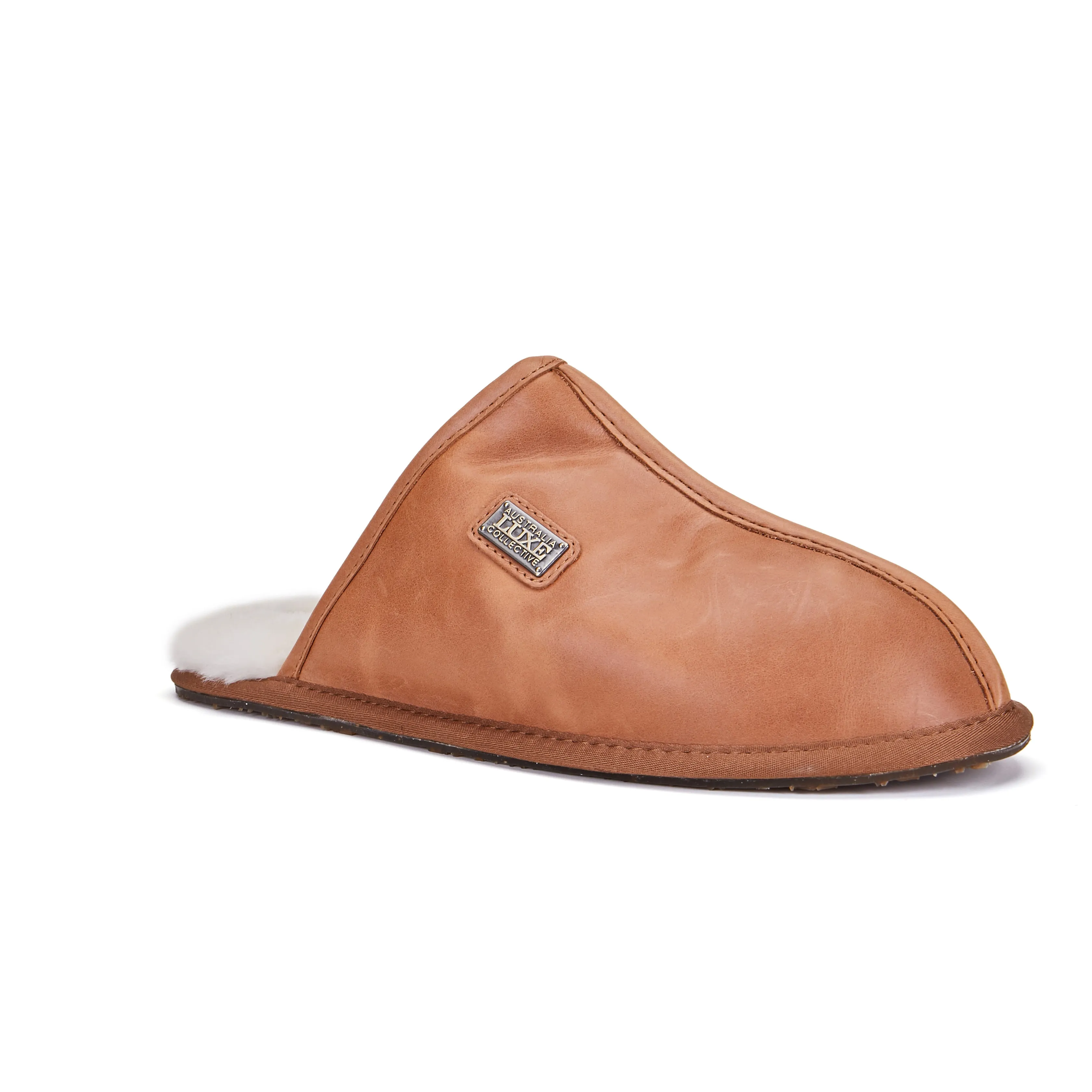 Olukai Slippers MENS CLOSED MULE LEATHER TAN