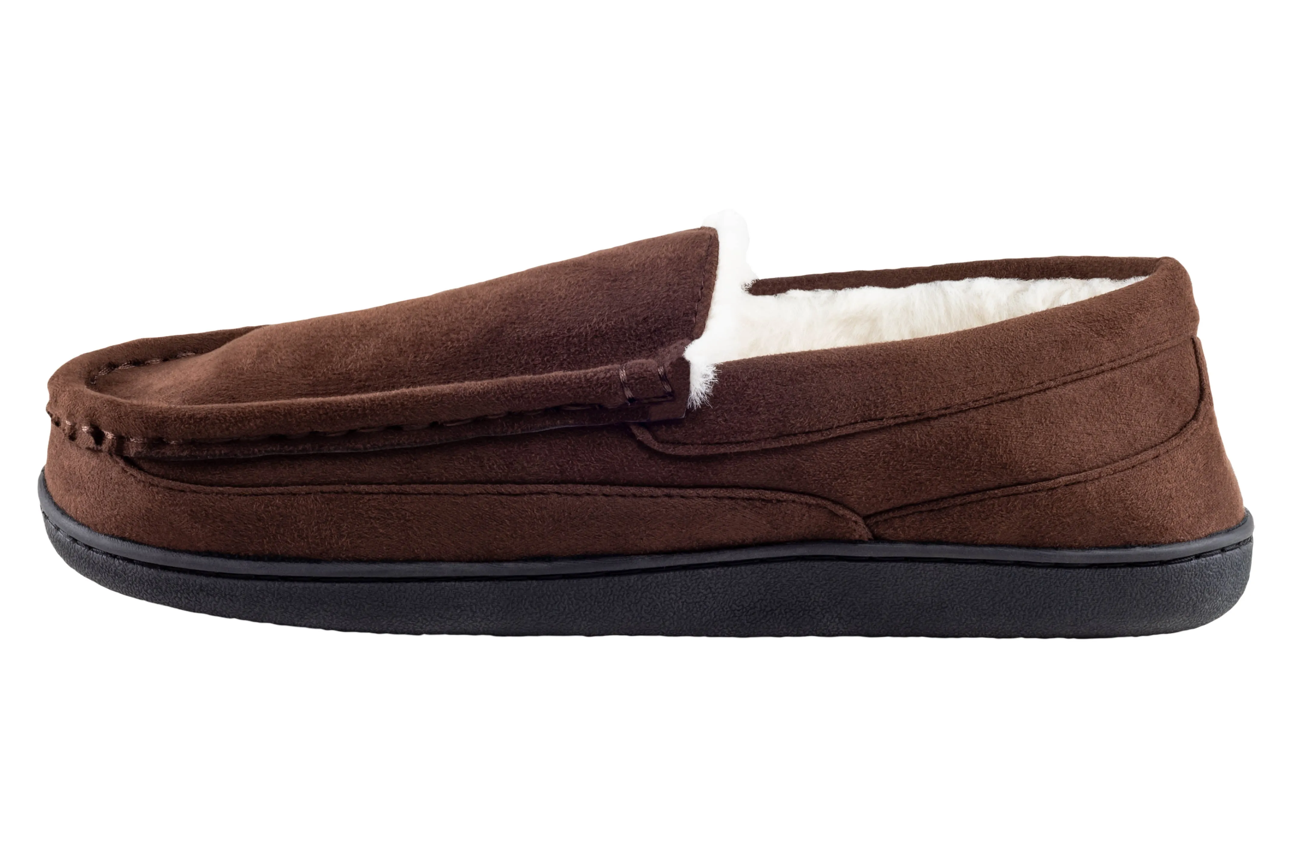 Slippers Stuffed Animals Men's Faux Suede Moccasin with Faux Fur Sock and Lining