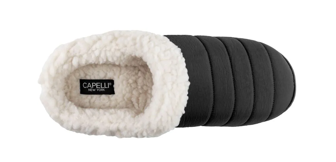 Men's Nylon Scuff with Faux Berber Lining, Sock and Trim Packable Slippers