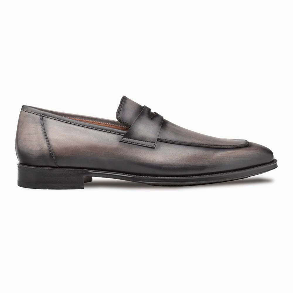 Mezlan Avenue Rubber Sole Penny Dark Grey Mens Loafer Shoes Adrian Leather Platform Tassel Loafers