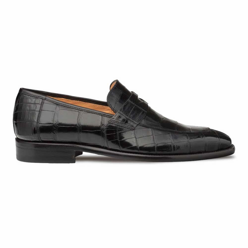 Designer Loafers For Sale Mezlan Men's Black Piccolo Genuine American Alligator Penny Loafer